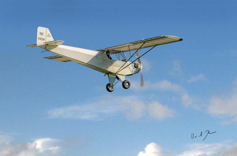 Taylor E-2 CUB  im Flug